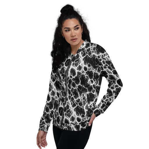 Black Ice Rift on a Bomber Jacket