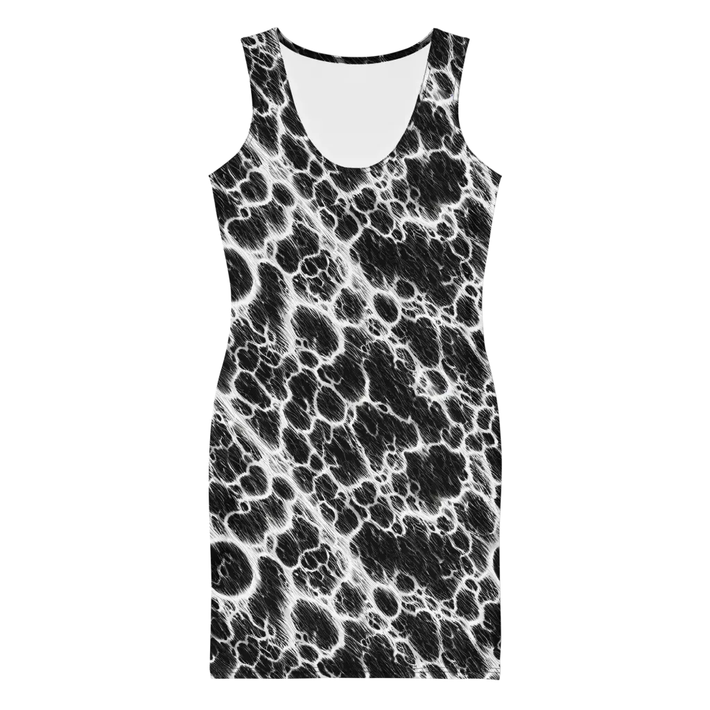 Black Ice Rift on Bodycon Dress — Front