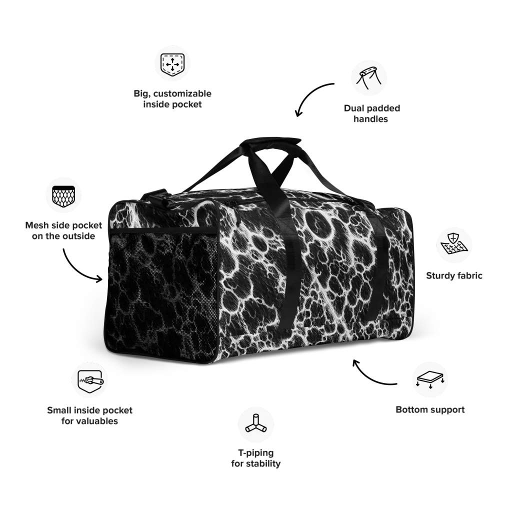 Black Ice Rift on Duffle Bag — Right Front