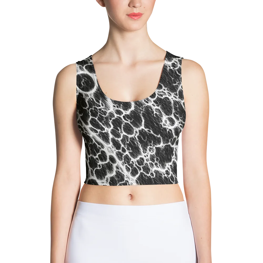 Black Ice Rift on Crop Top — Front