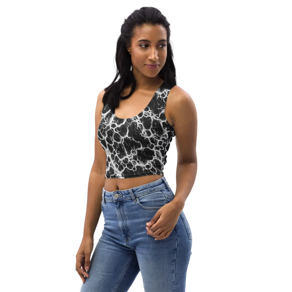 Black Ice Rift on Crop Top — Left Front