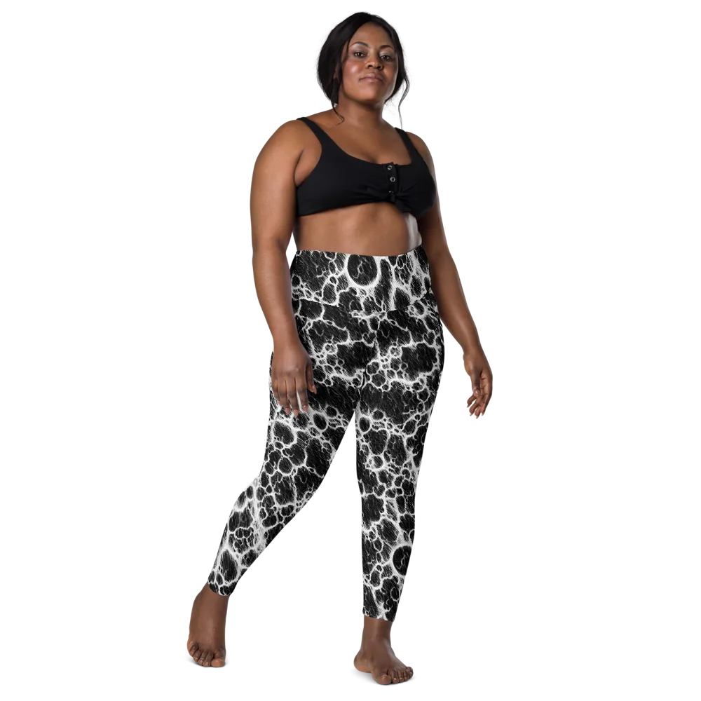 Black Ice Rift on Leggings with Pockets — Front
