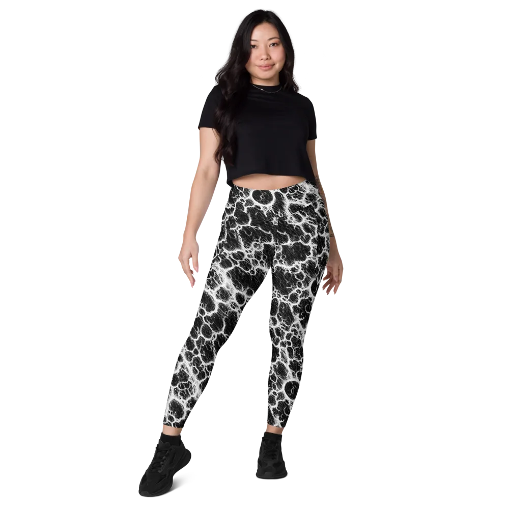 Black Ice Rift on Leggings with Pockets — Front