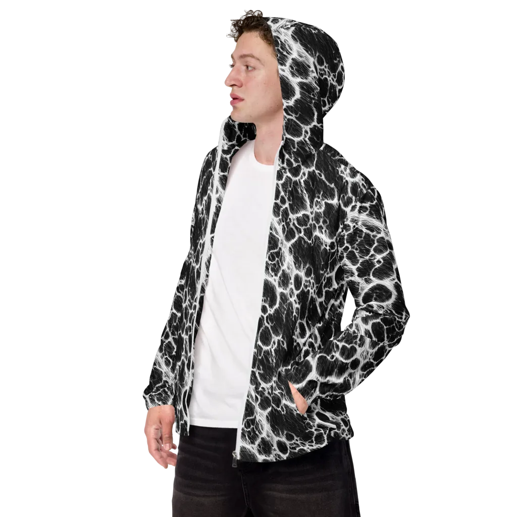 Black Ice Rift on Men's Windbreaker — Left Front