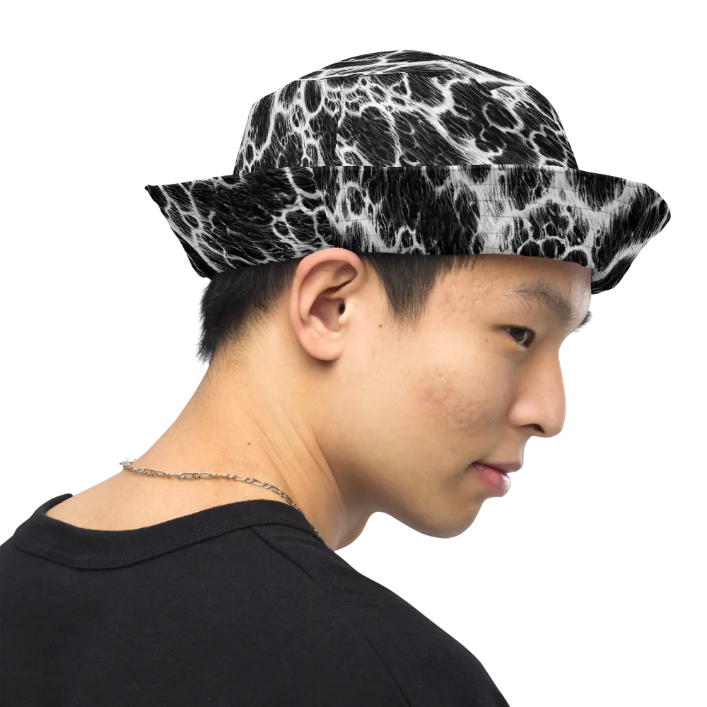 Black Ice Rift on Reversible Bucket Hat — Right Outside