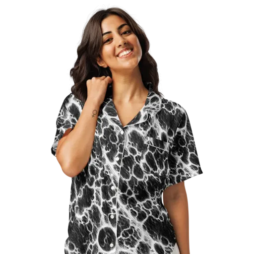 Black Ice Rift on a Women's Short Sleeve Pajama Top