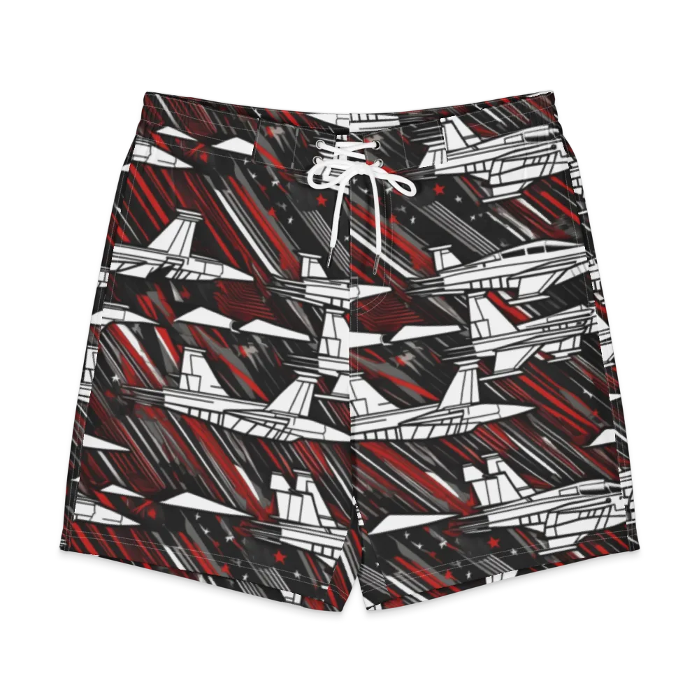 Crimson Airspace on Men's Board Shorts — Front