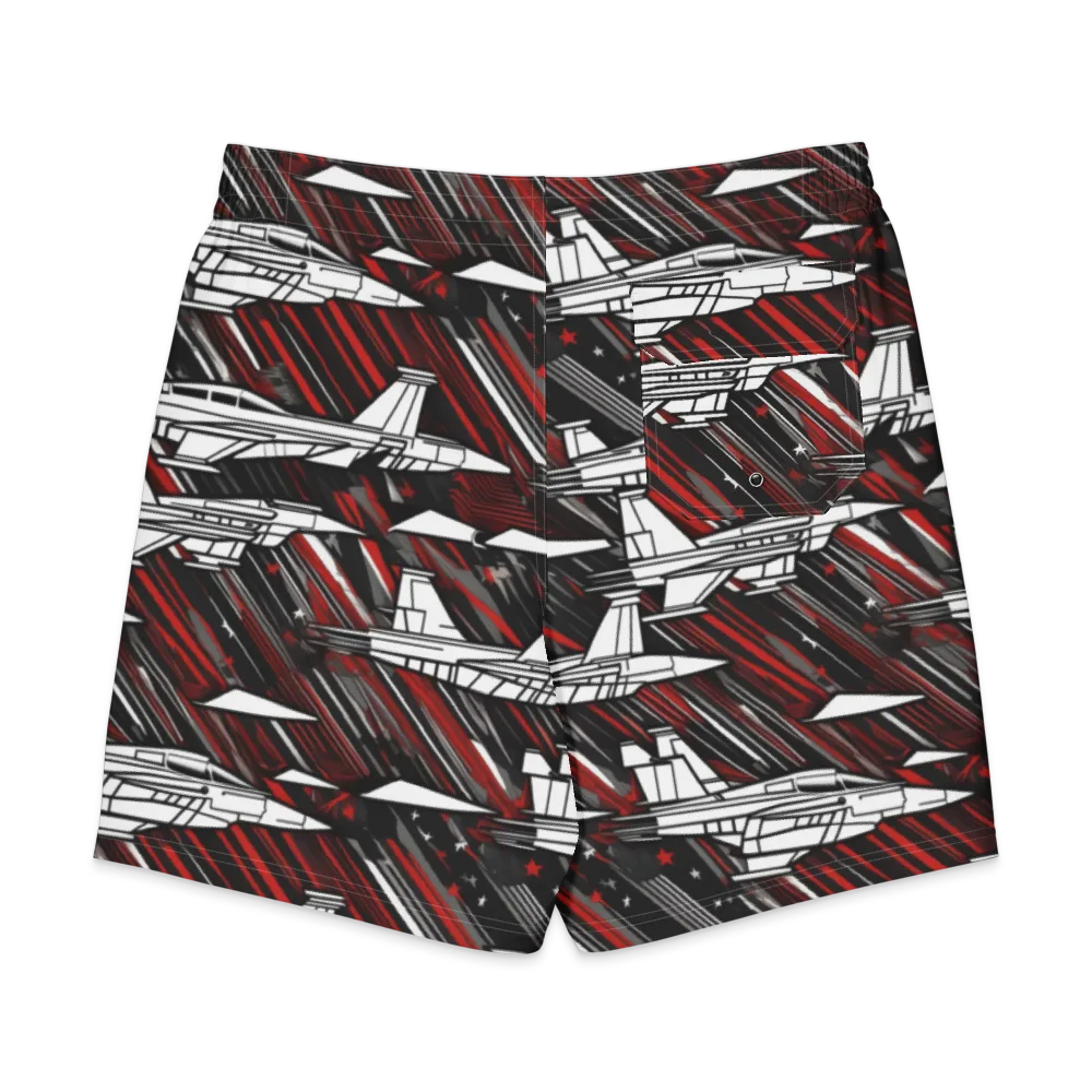 Crimson Airspace on Men's Board Shorts — Back