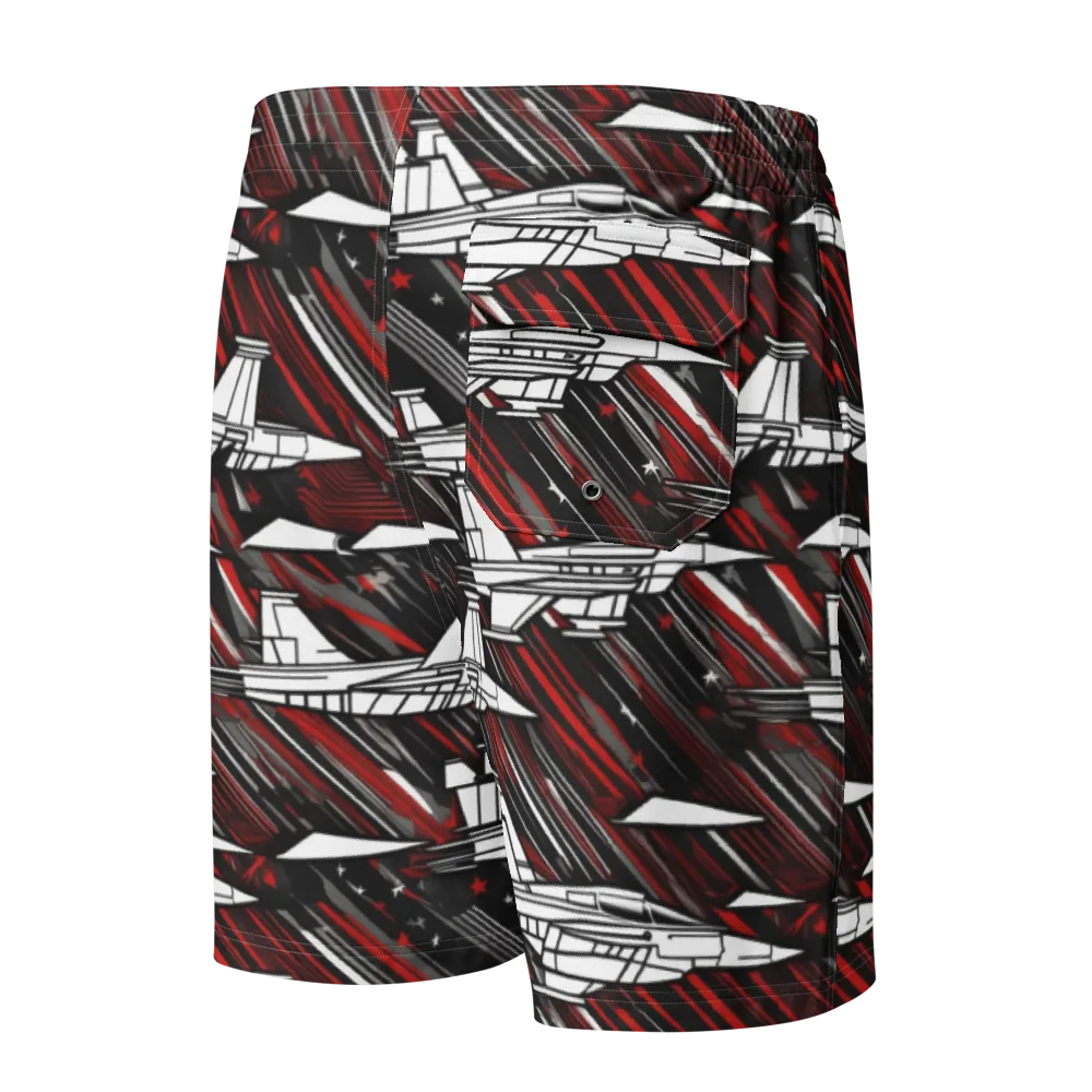Crimson Airspace on Men's Board Shorts — Back