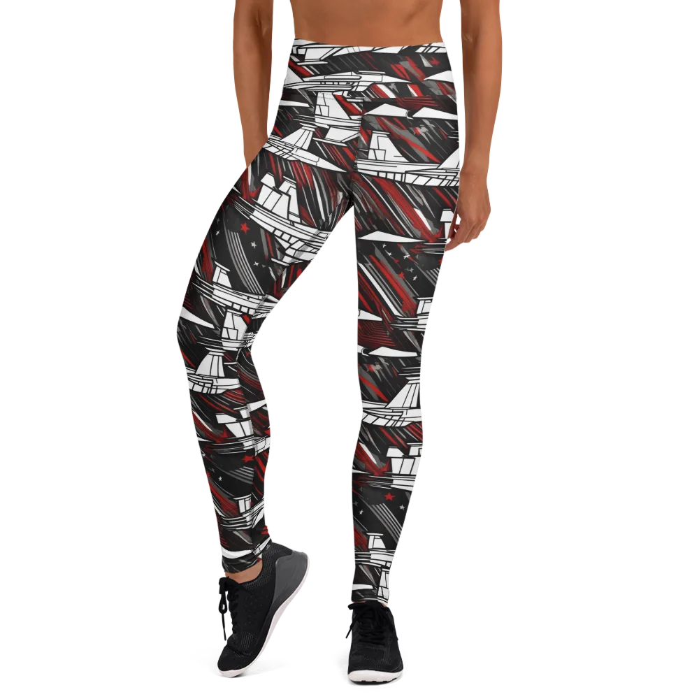 Crimson Airspace on Yoga Leggings — Front
