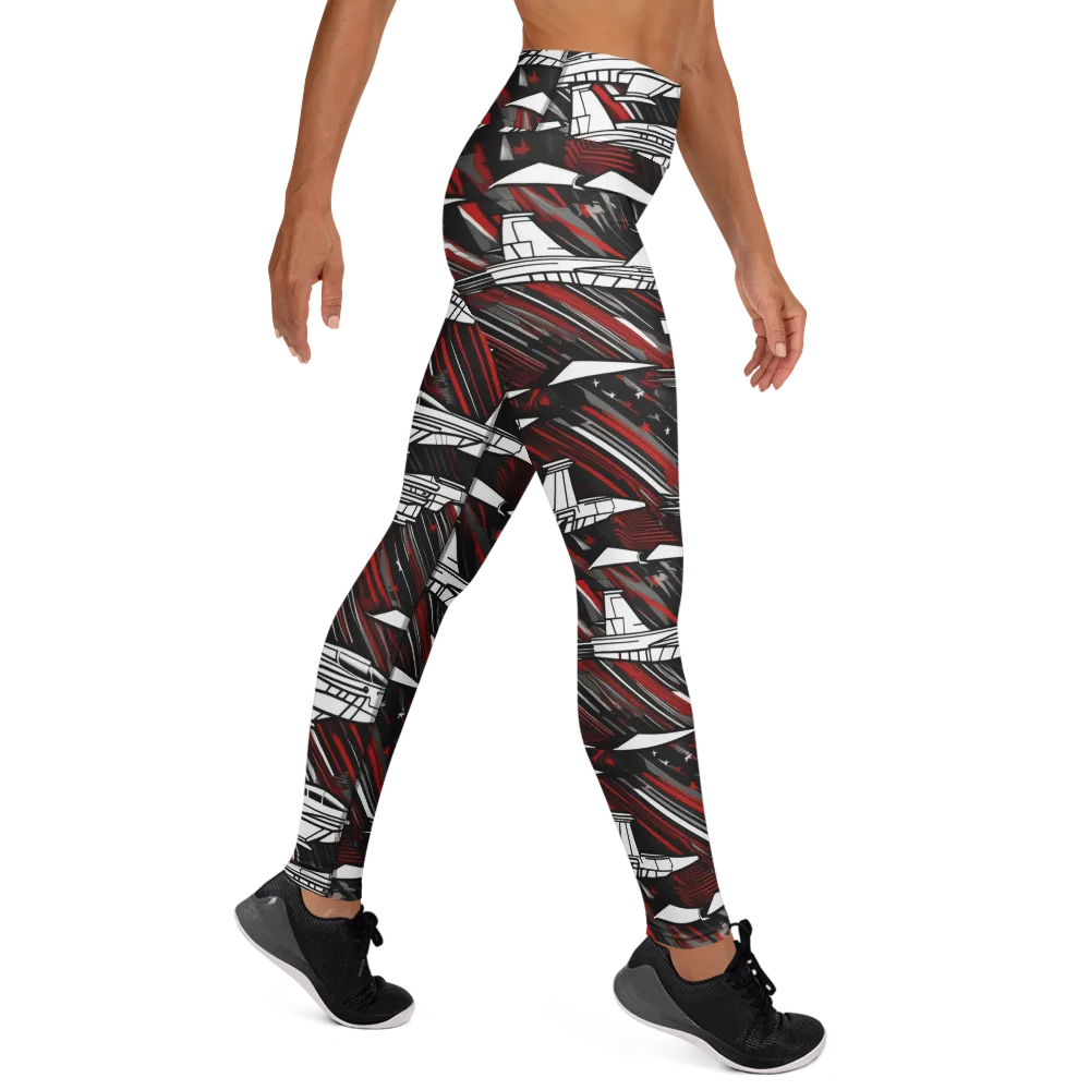 Crimson Airspace on Yoga Leggings — Right