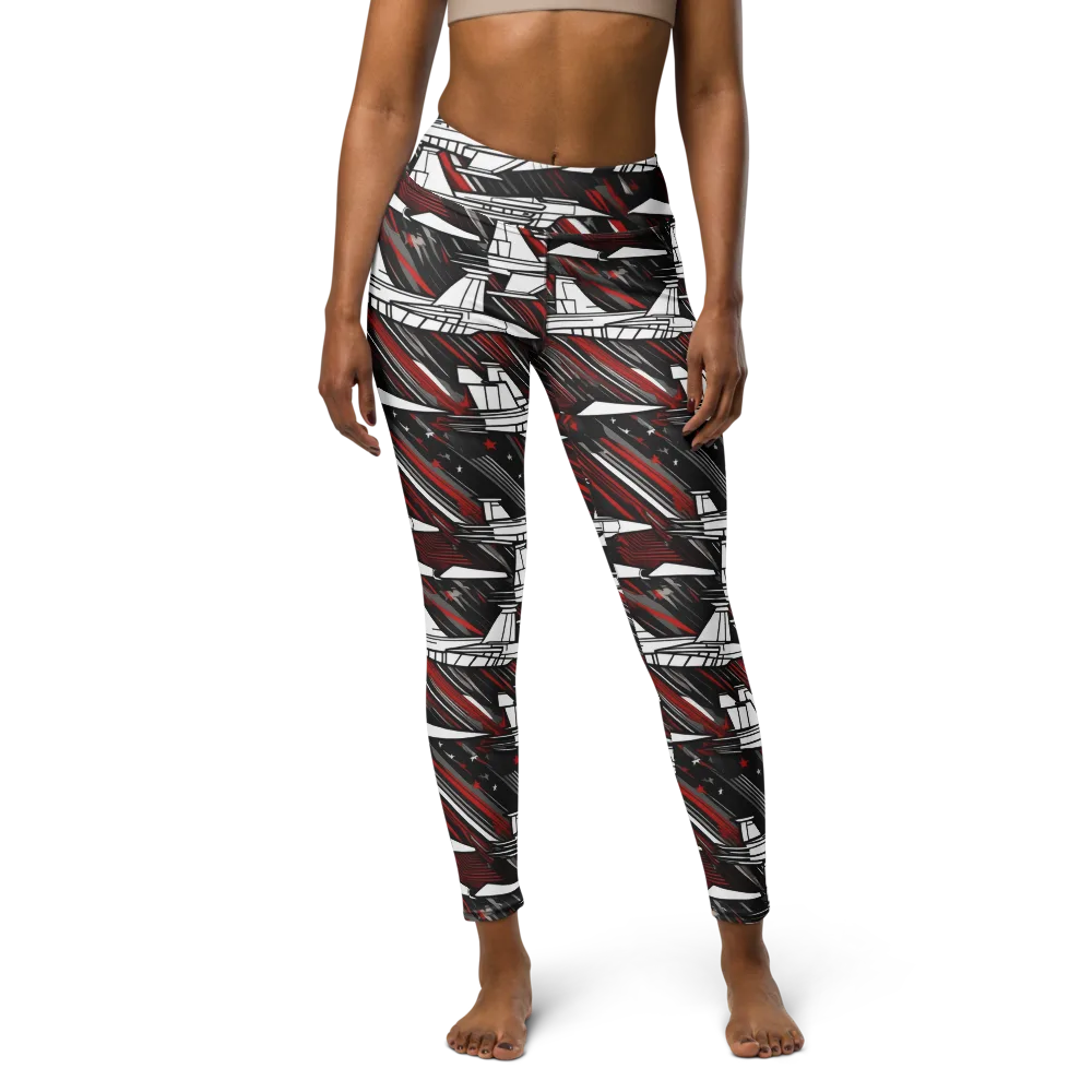 Crimson Airspace on Yoga Leggings — Front