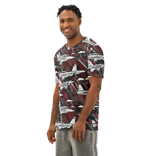 Crimson Airspace on a Men's Cotton Crew Neck T-Shirt