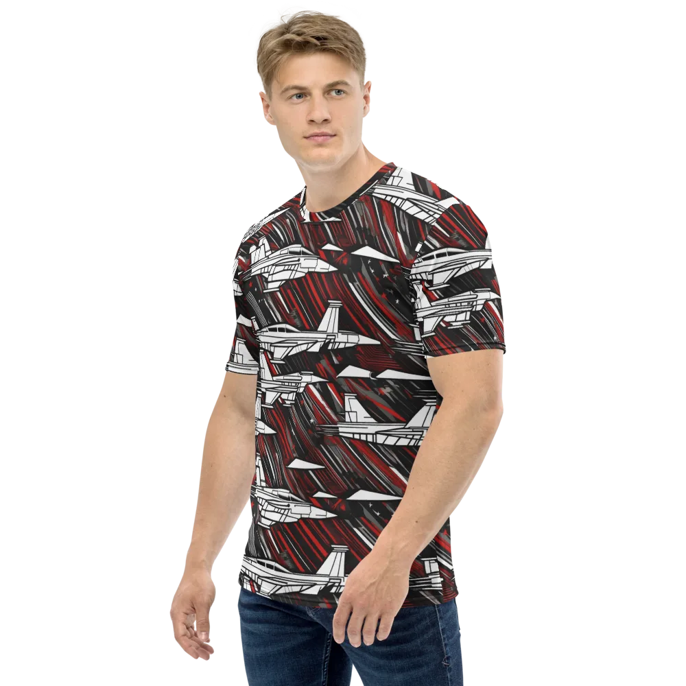 Crimson Airspace on Men's Crew Neck T-Shirt — Left