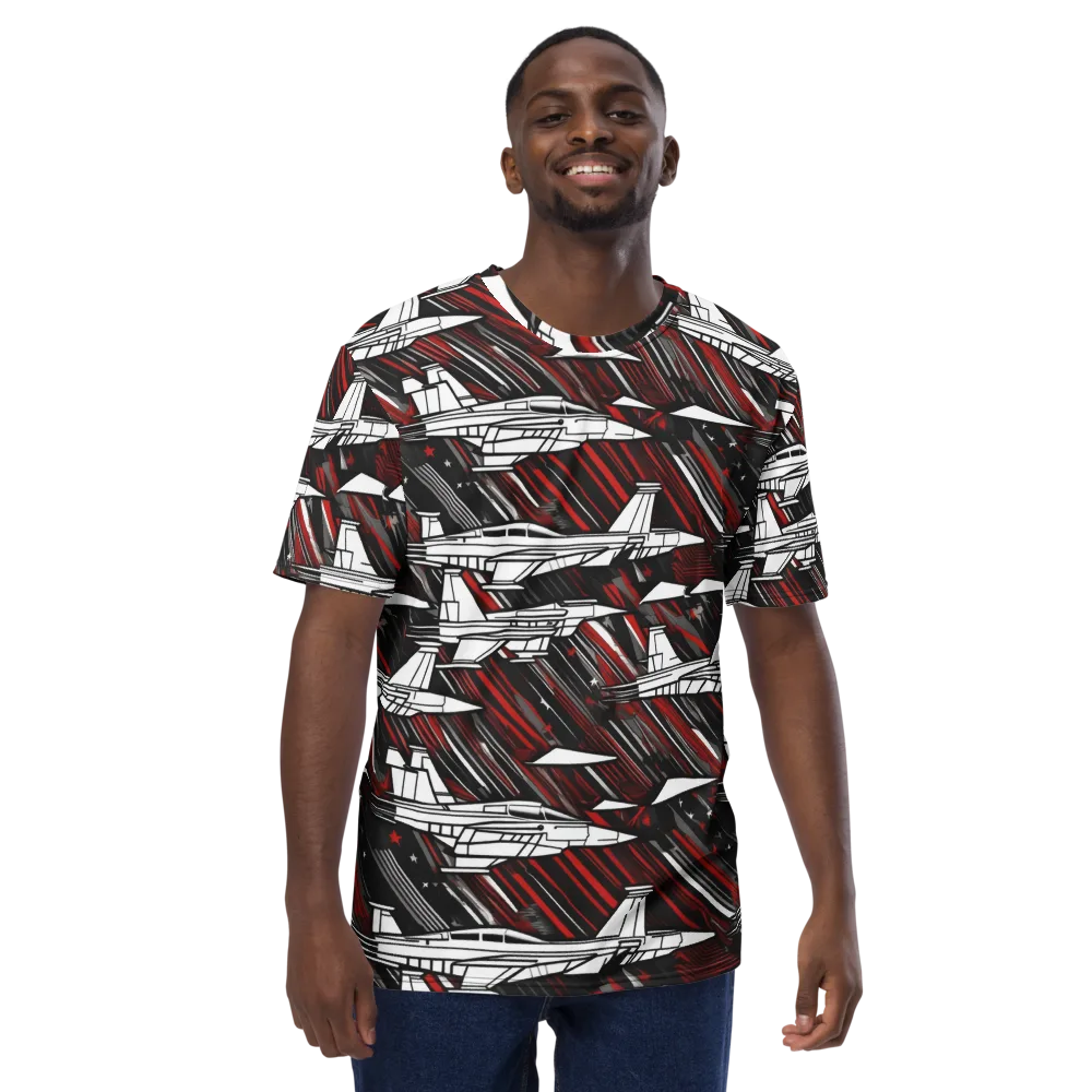 Crimson Airspace on Men's Crew Neck T-Shirt — Front