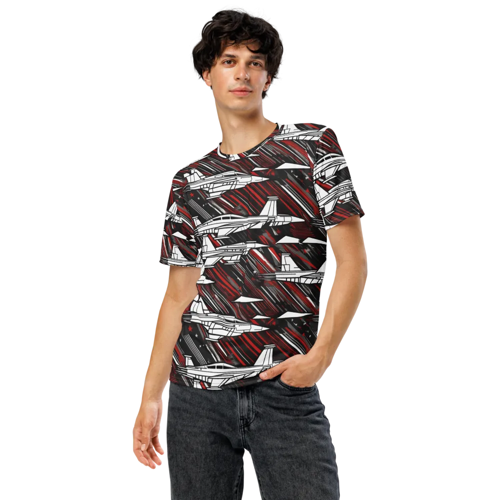 Crimson Airspace on Men's Crew Neck T-Shirt — Front
