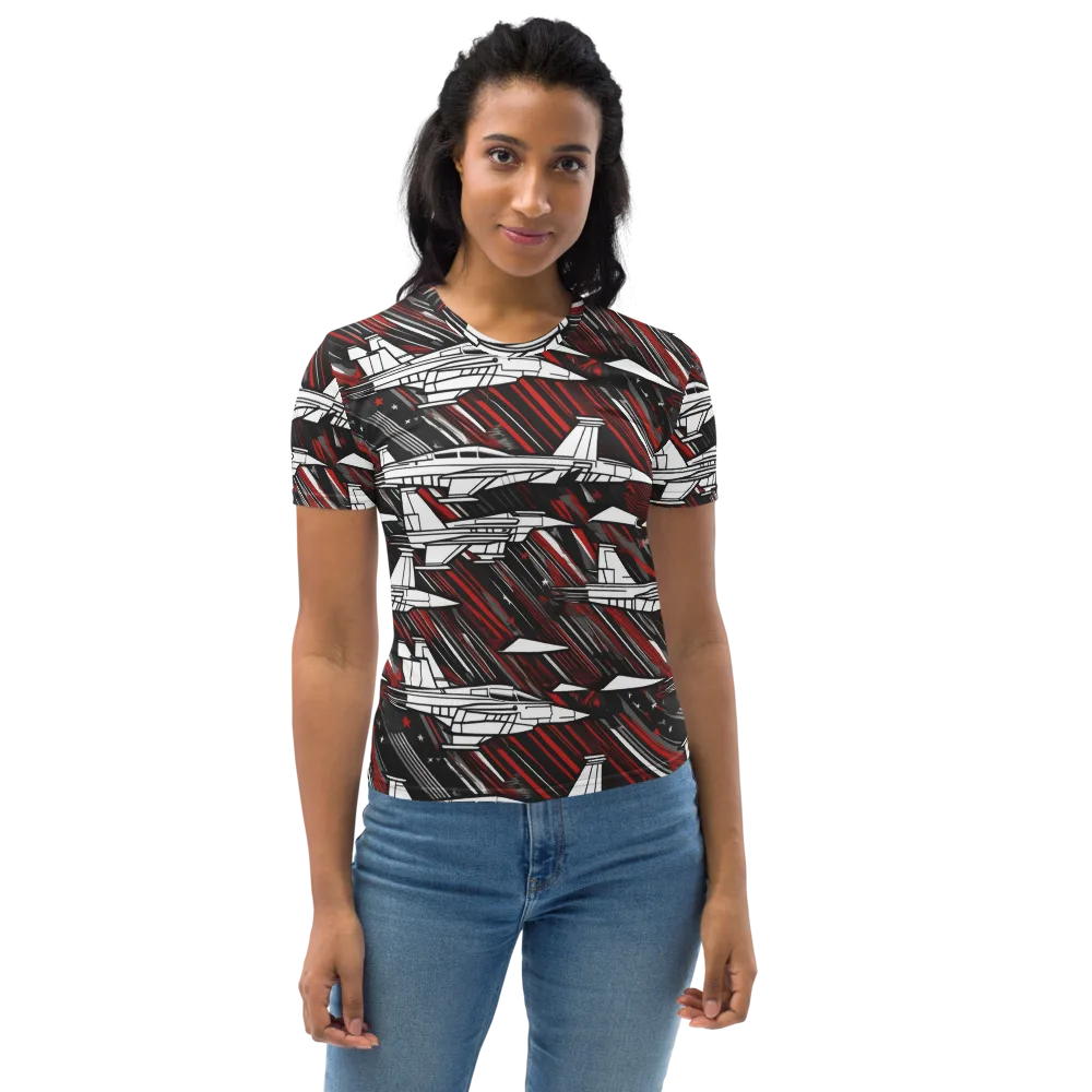Crimson Airspace on Women's Crew Neck T-Shirt — Front