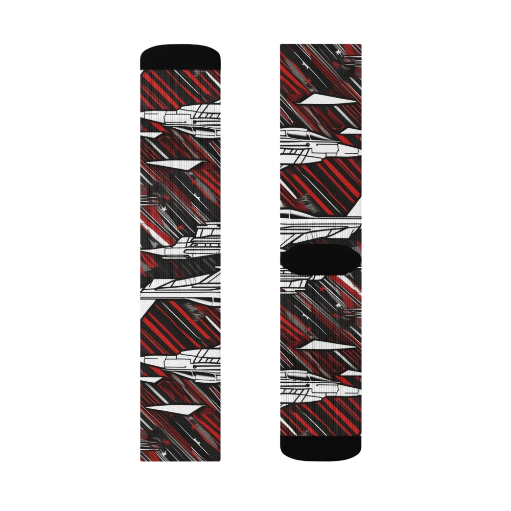 Crimson Airspace on Socks — Right Sock