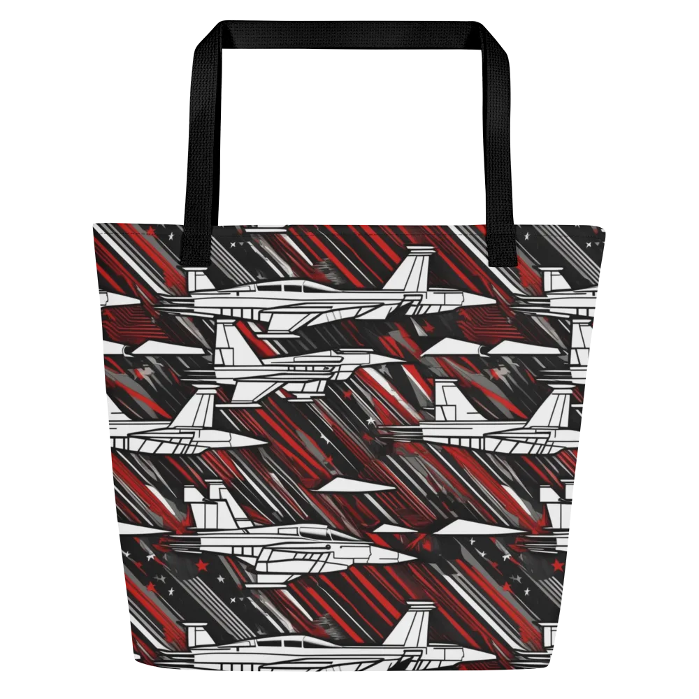 Crimson Airspace on Large Tote Bag W/ Pocket — Front
