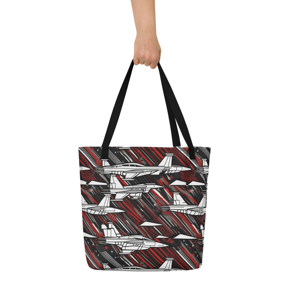 Crimson Airspace on Large Tote Bag W/ Pocket — Front