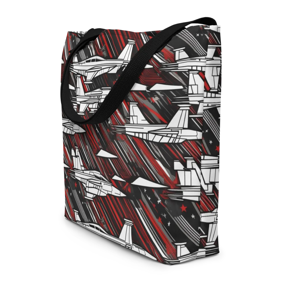 Crimson Airspace on Large Tote Bag W/ Pocket — Front