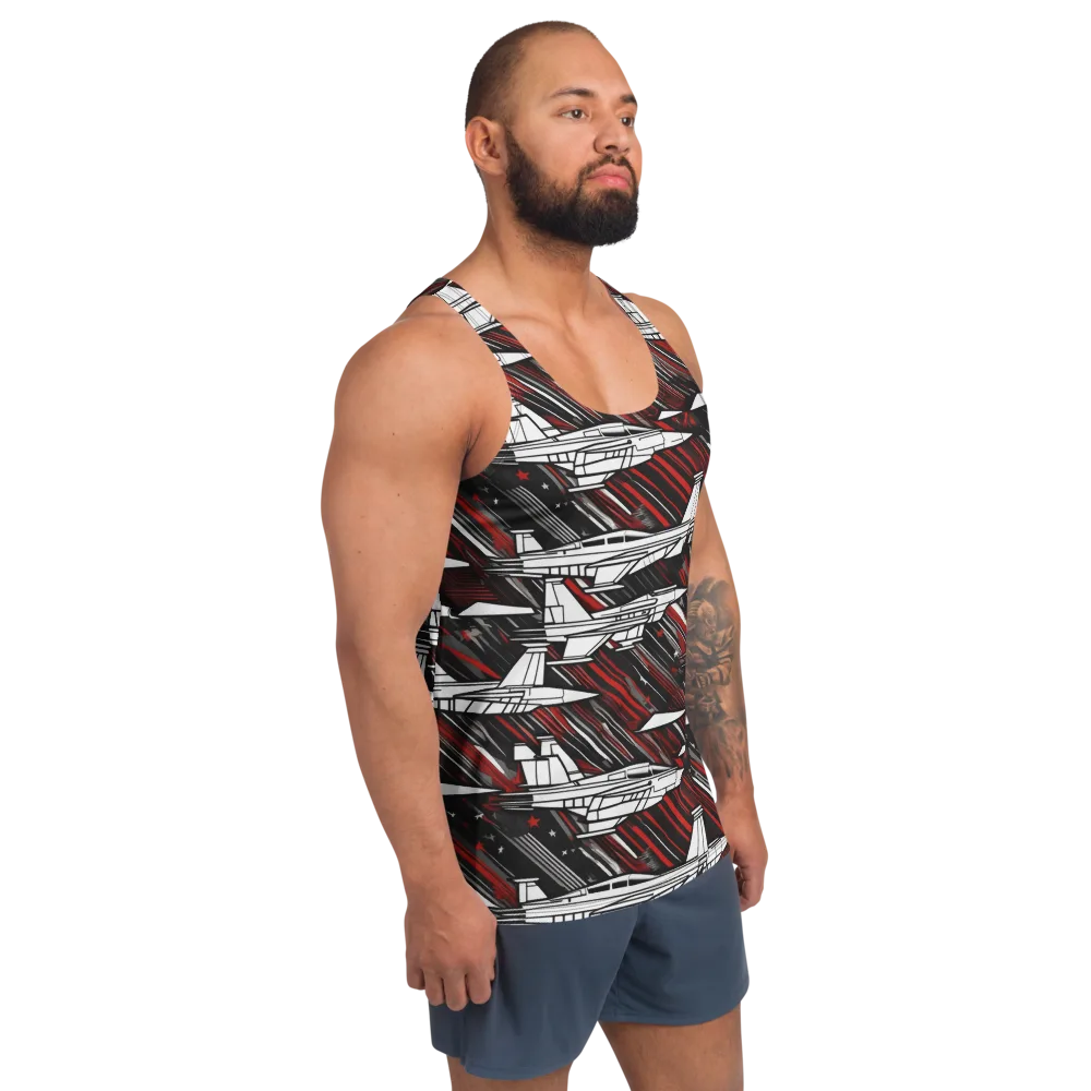 Crimson Airspace on Men's Tank Top — Right Front