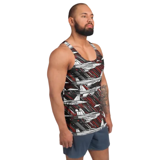 Crimson Airspace on a Men's Tank Top