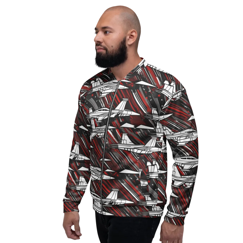 Crimson Airspace on Bomber Jacket — Left