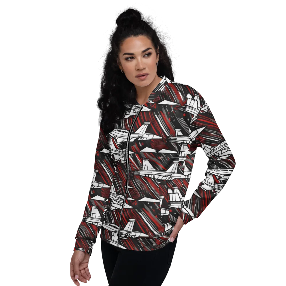 Crimson Airspace on Bomber Jacket — Left