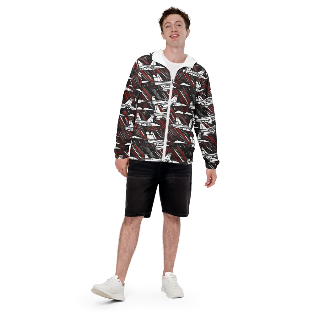 Crimson Airspace on Men's Windbreaker — Front