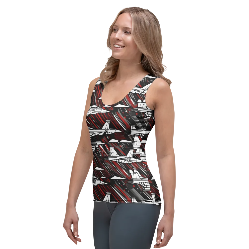 Crimson Airspace on Women's Tank Top — Left Front