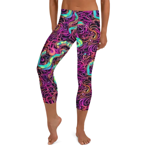 Neon Drizzle on a Capri Leggings