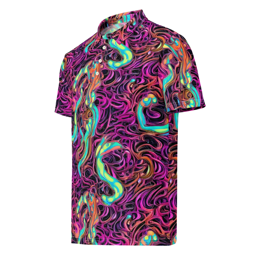Neon Drizzle on Men's Slim Fit Polo Shirt — Left Front