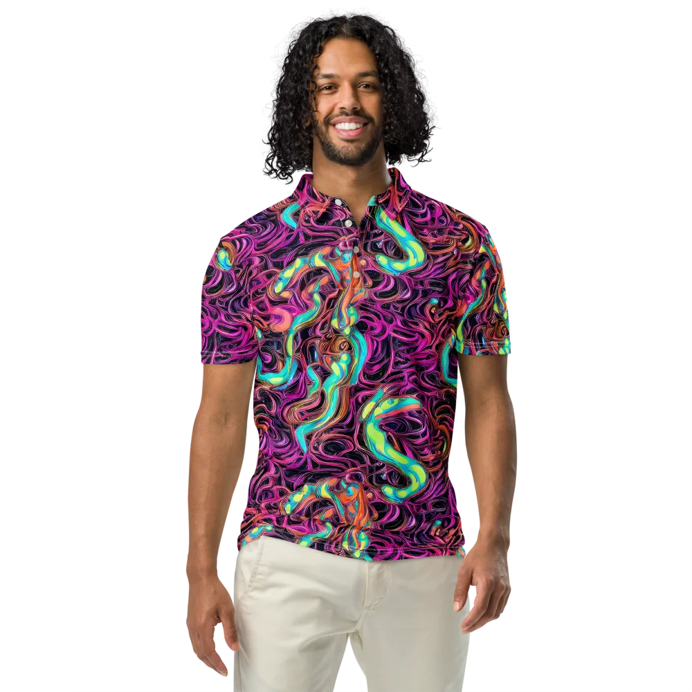Neon Drizzle on Men's Slim Fit Polo Shirt — Front
