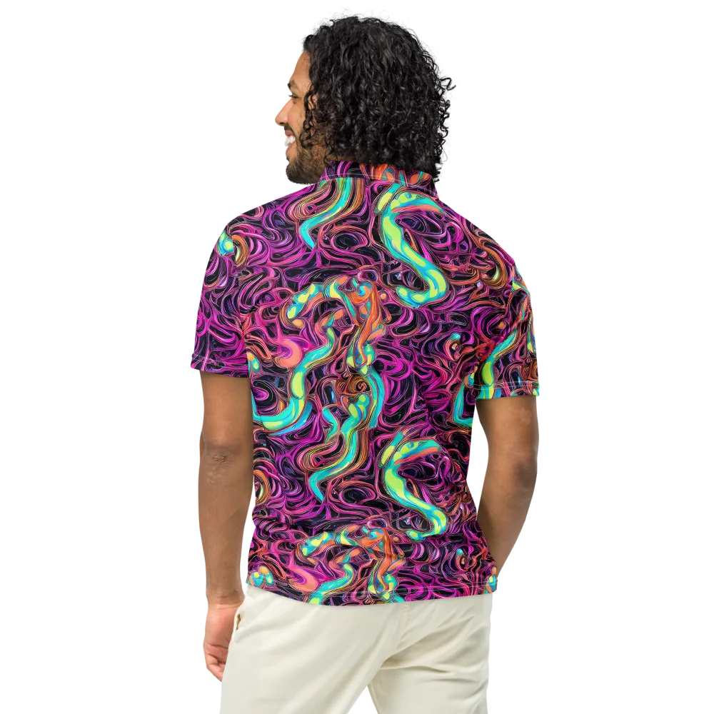 Neon Drizzle on Men's Slim Fit Polo Shirt — Back