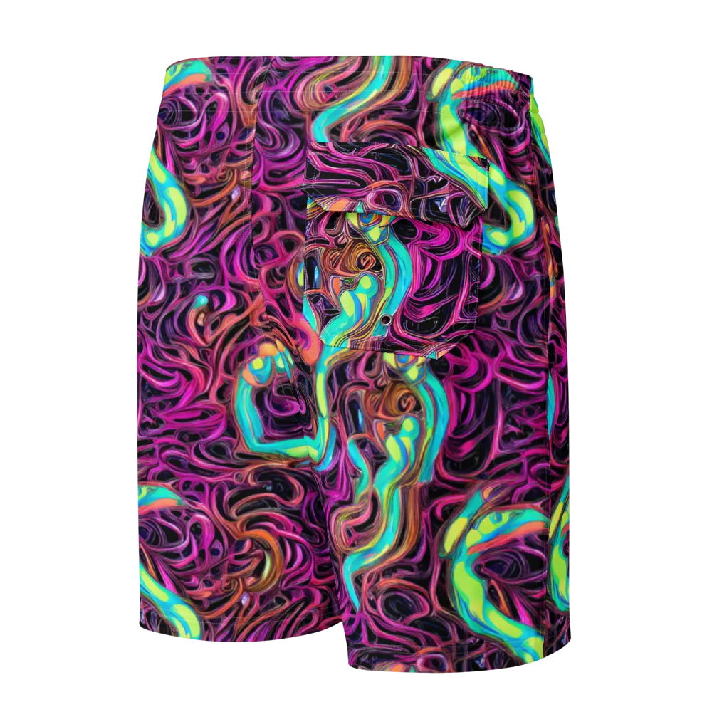 Neon Drizzle on Men's Board Shorts — Back