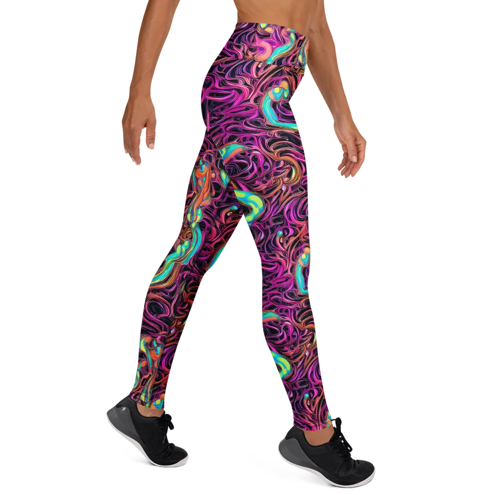 Neon Drizzle on Yoga Leggings — Right