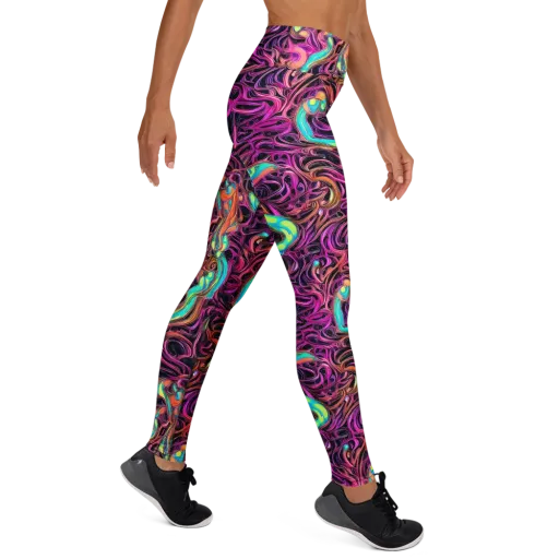Neon Drizzle on a Yoga Leggings