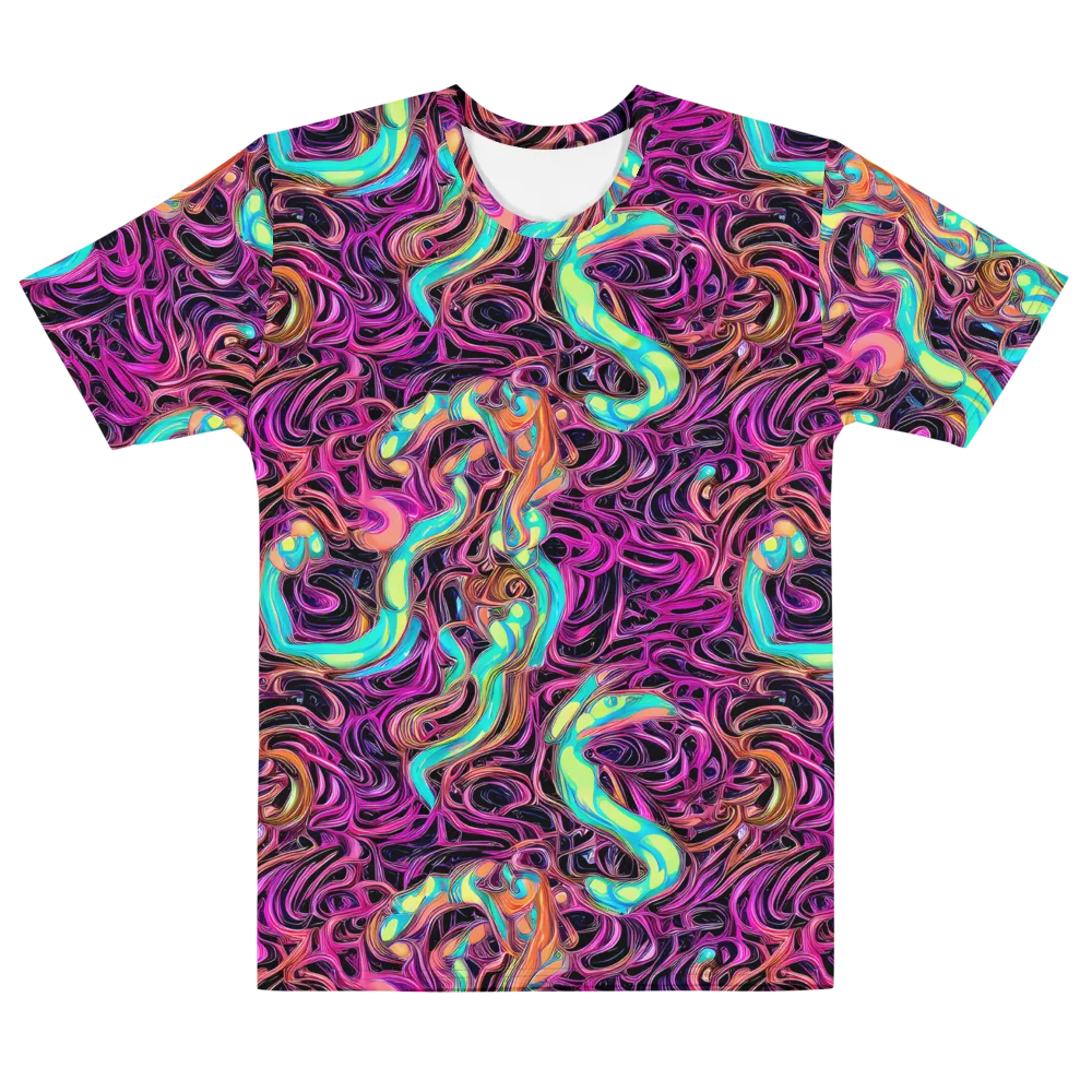 Neon Drizzle on Men's Cotton Crew Neck T-Shirt — Front