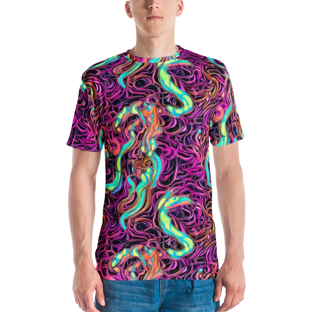 Neon Drizzle on Men's Crew Neck T-Shirt — Front