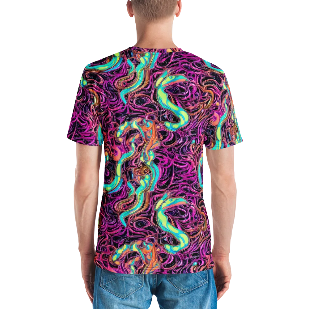 Neon Drizzle on Men's Crew Neck T-Shirt — Back