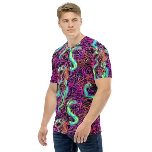 Neon Drizzle on a Men's Crew Neck T-Shirt
