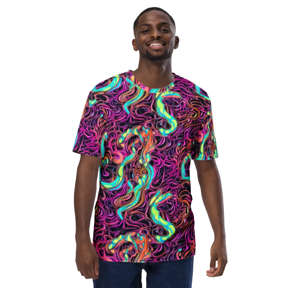 Neon Drizzle on Men's Crew Neck T-Shirt — Front