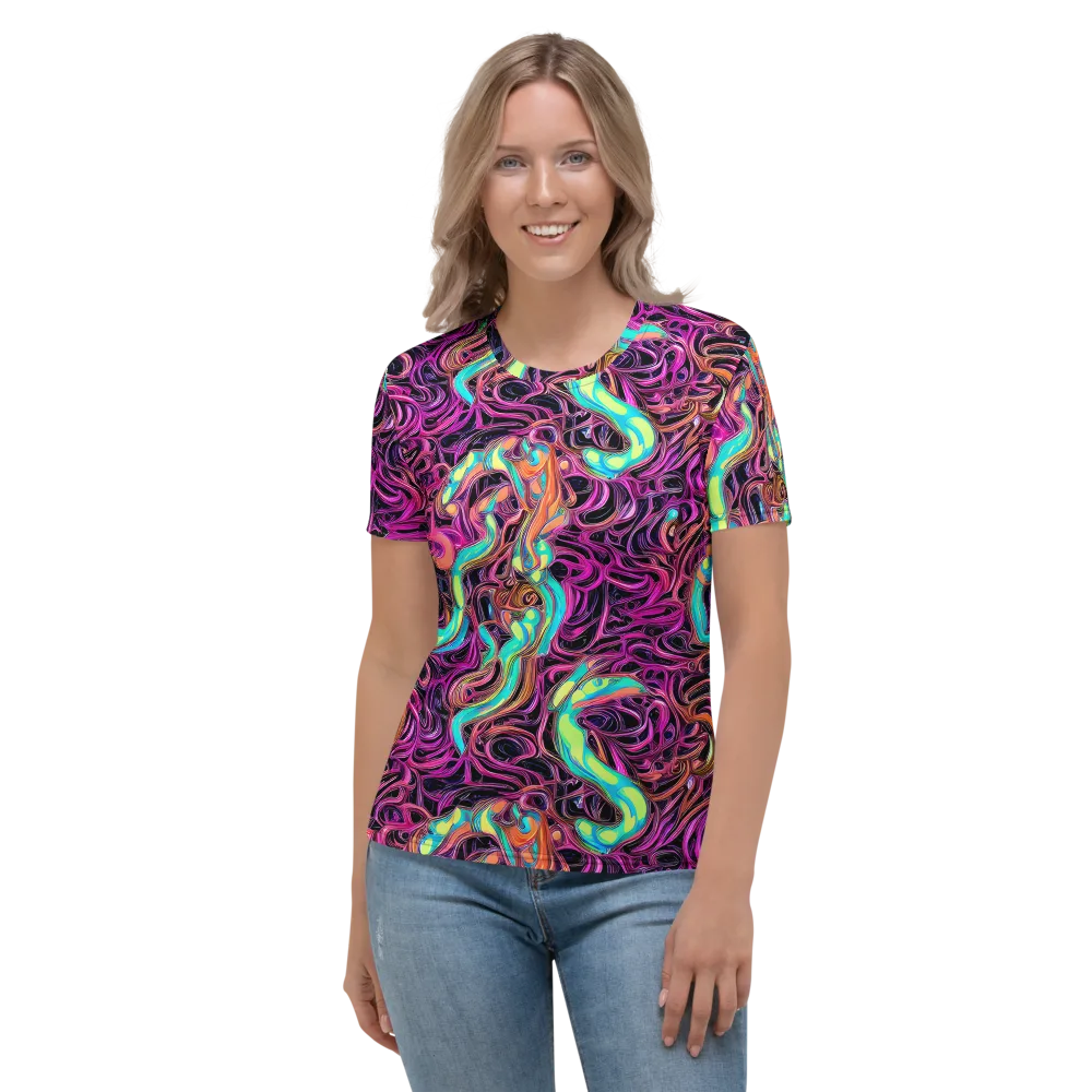 Neon Drizzle on Women's Crew Neck T-Shirt — Front