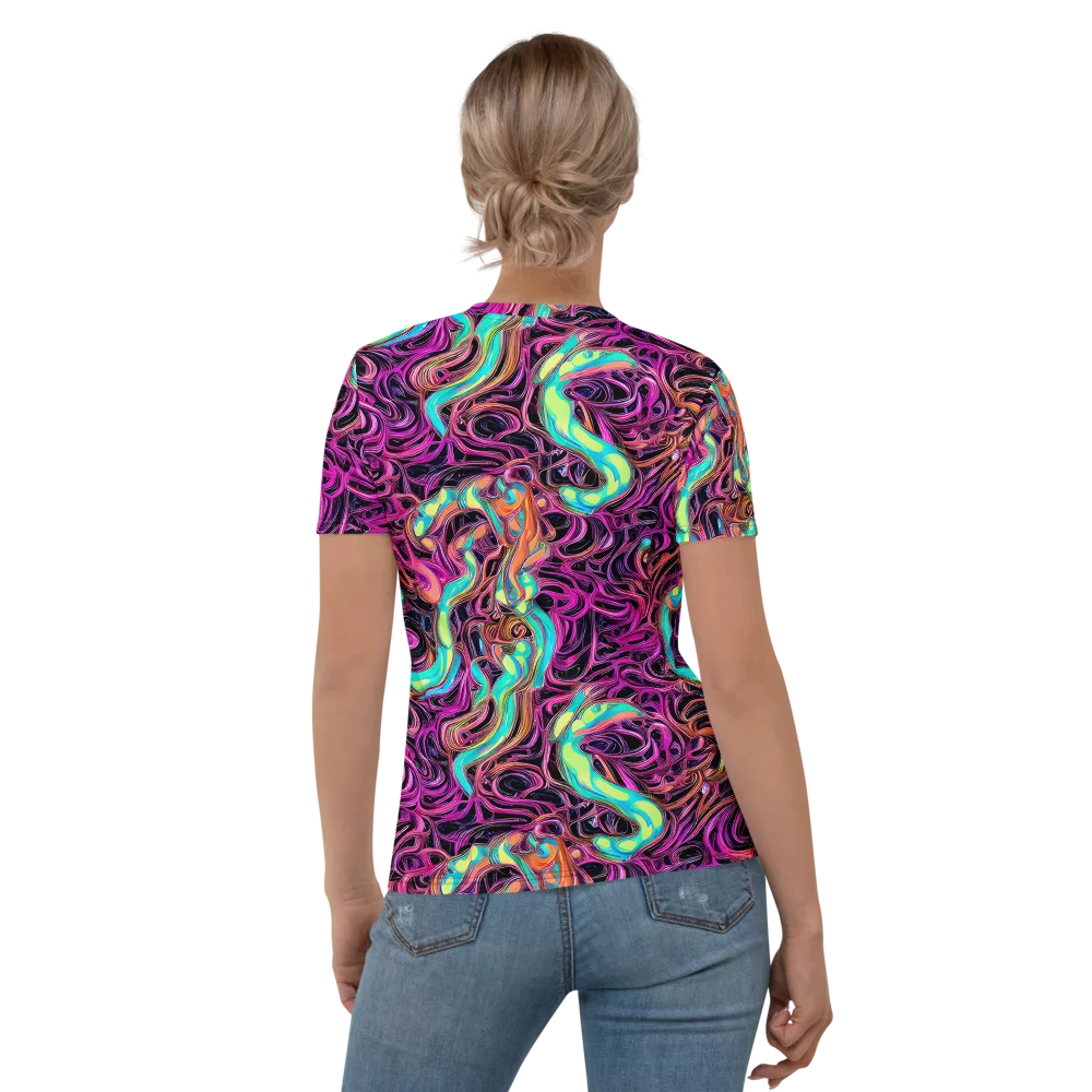 Neon Drizzle on Women's Crew Neck T-Shirt — Back