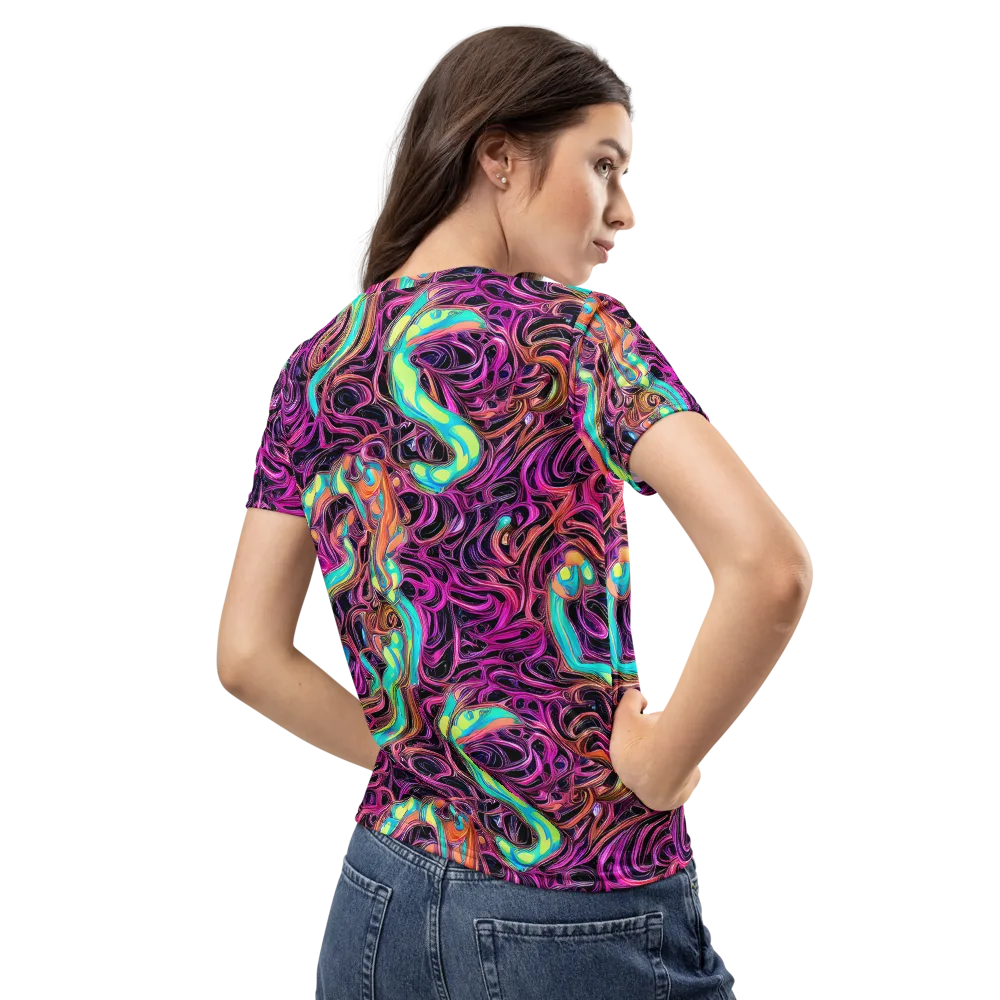 Neon Drizzle on Women's Crew Neck T-Shirt — Back