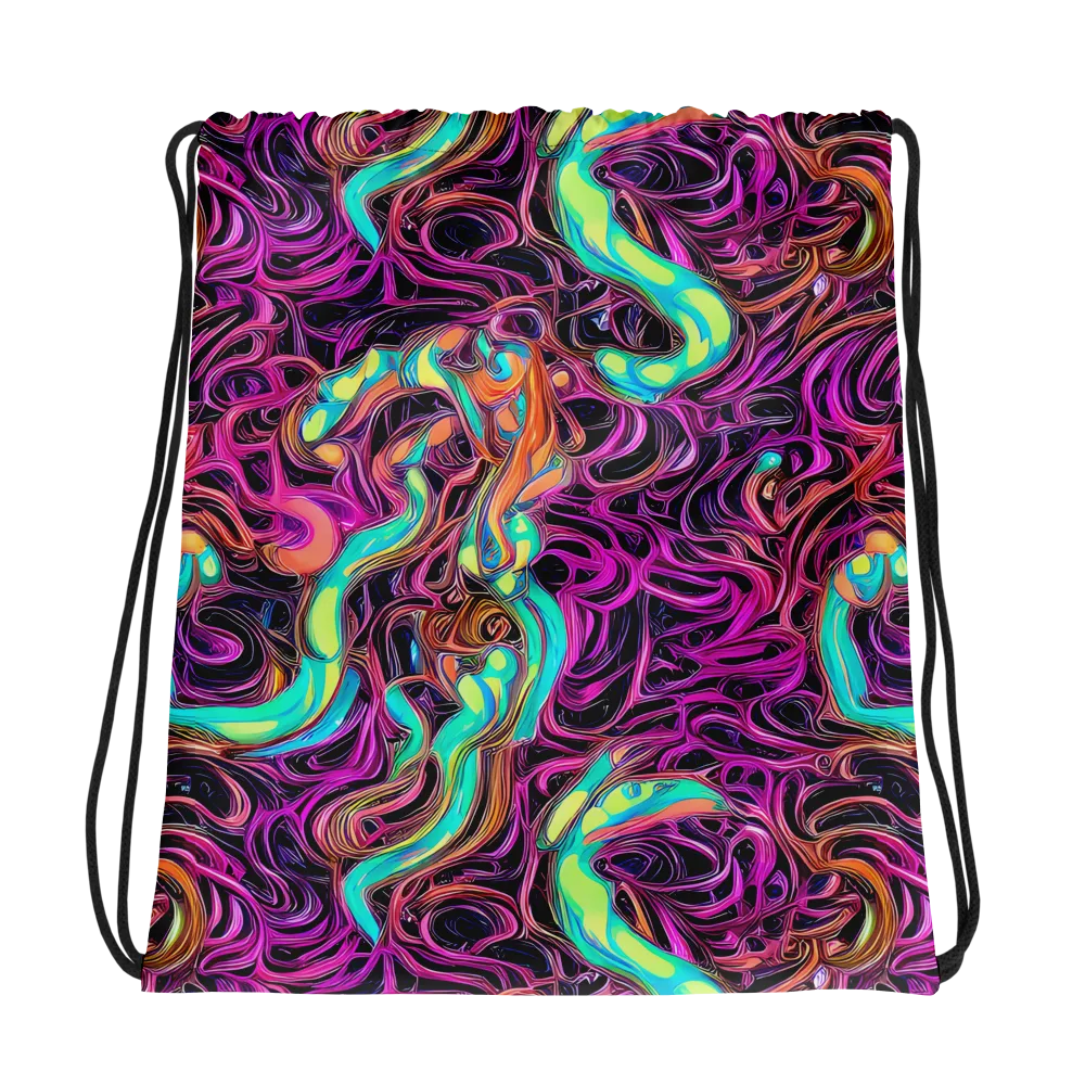 Neon Drizzle on Drawstring Bag — Photo