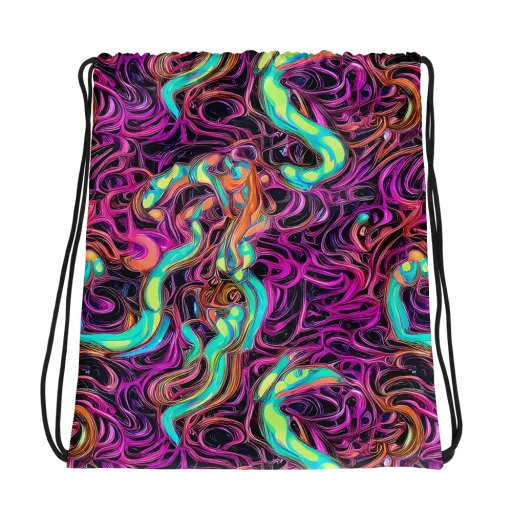 Neon Drizzle on a Drawstring Bag