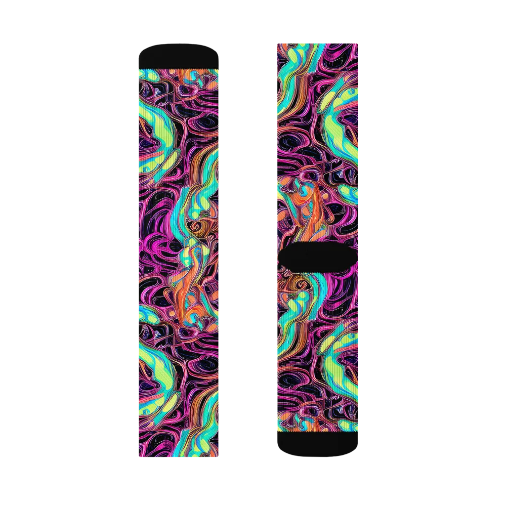 Neon Drizzle on Socks — Right Sock