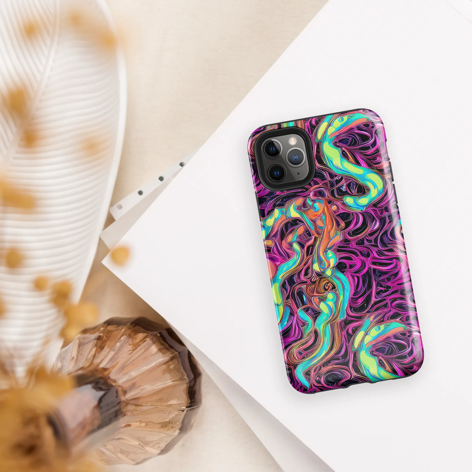 Neon Drizzle on Tough Case for iPhone® — Front